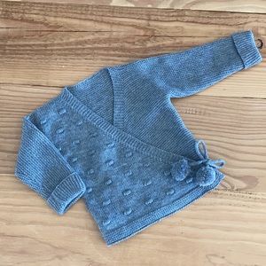 Baby knitted popcorn pompons sweater
